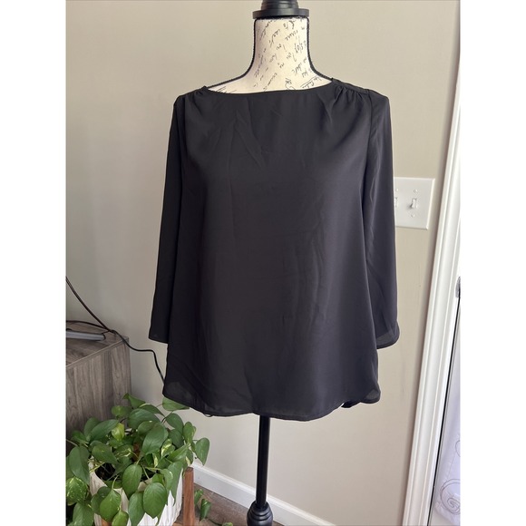 The Limited Women's Sheer Blouse Large Black Feminine Coquette Lightweight - Picture 1 of 10